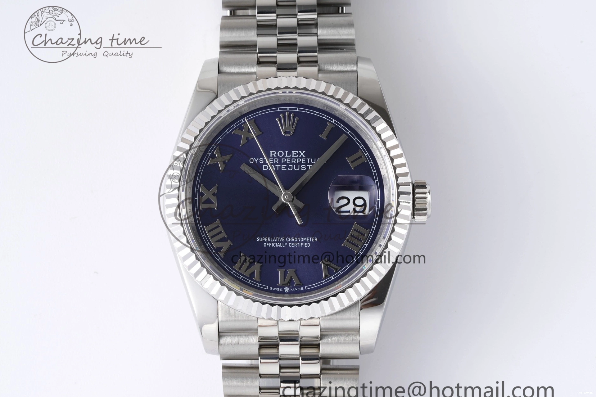 Steel Dial JDF on 904L DateJust 36 Markers V2 SS Bracelet Blue Jubilee 126234 Roman 1230